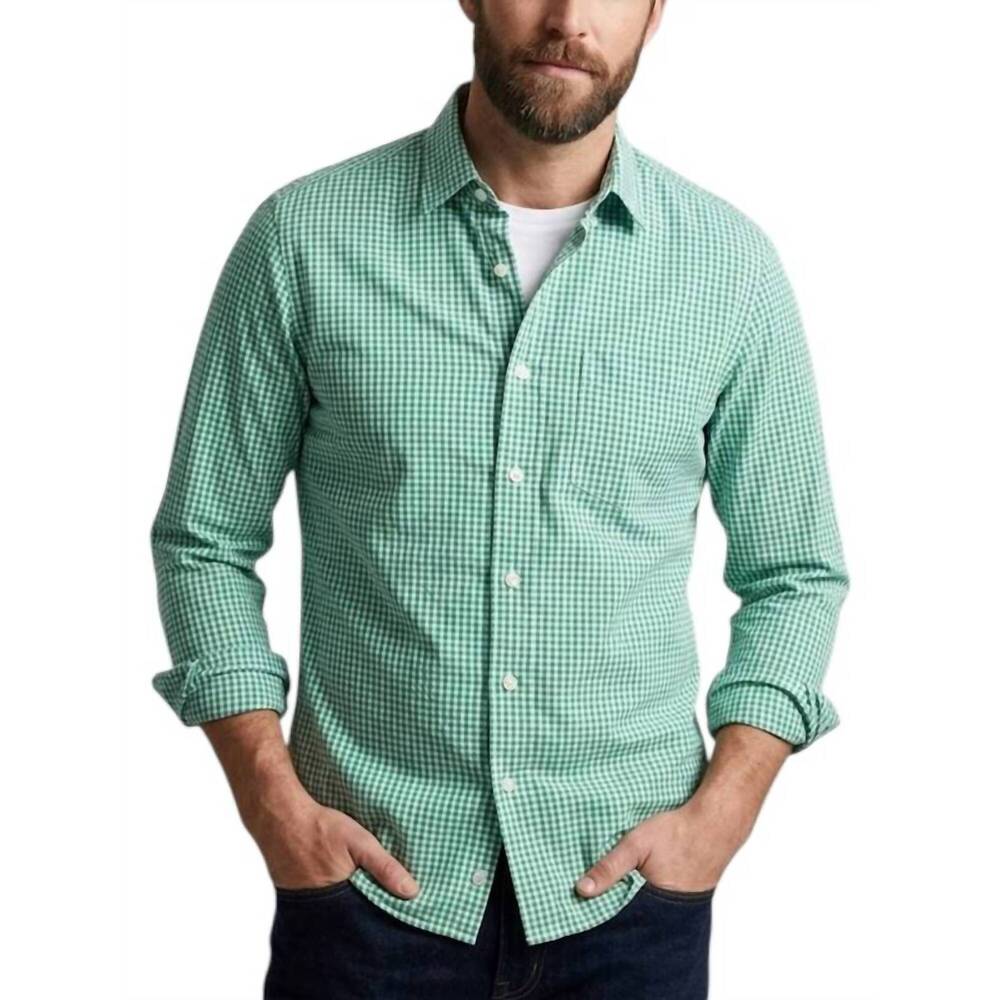 NEW RELWEN long sleeve neats shirt in green/white